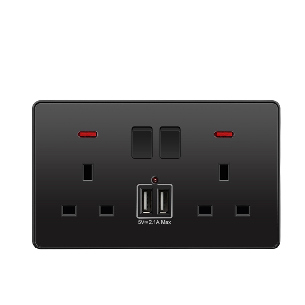 Screwless Charging Flat Plate Home Modern Power Socket USB Port Office