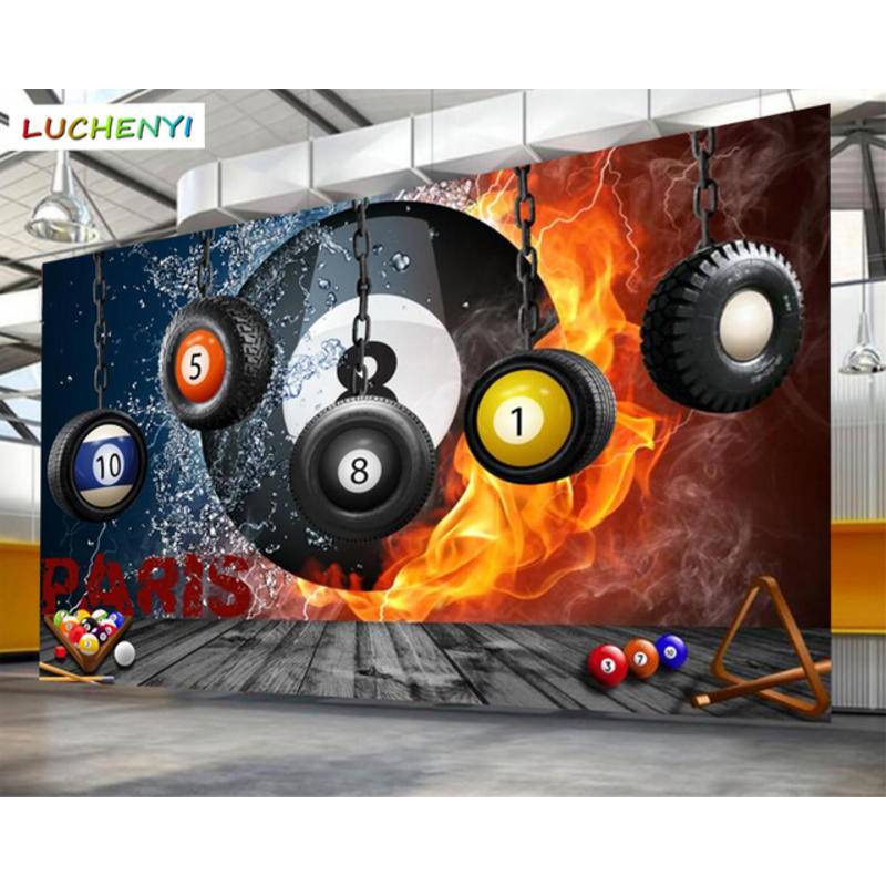 Custom Retro Nostalgic Fitness Billiard Hanging Wheel Sport Background ...