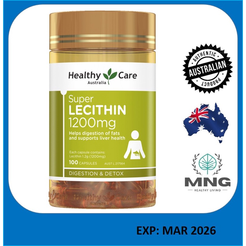 Healthy Care Super Lecithin 1200mg 100 Capsules Shopee Malaysia