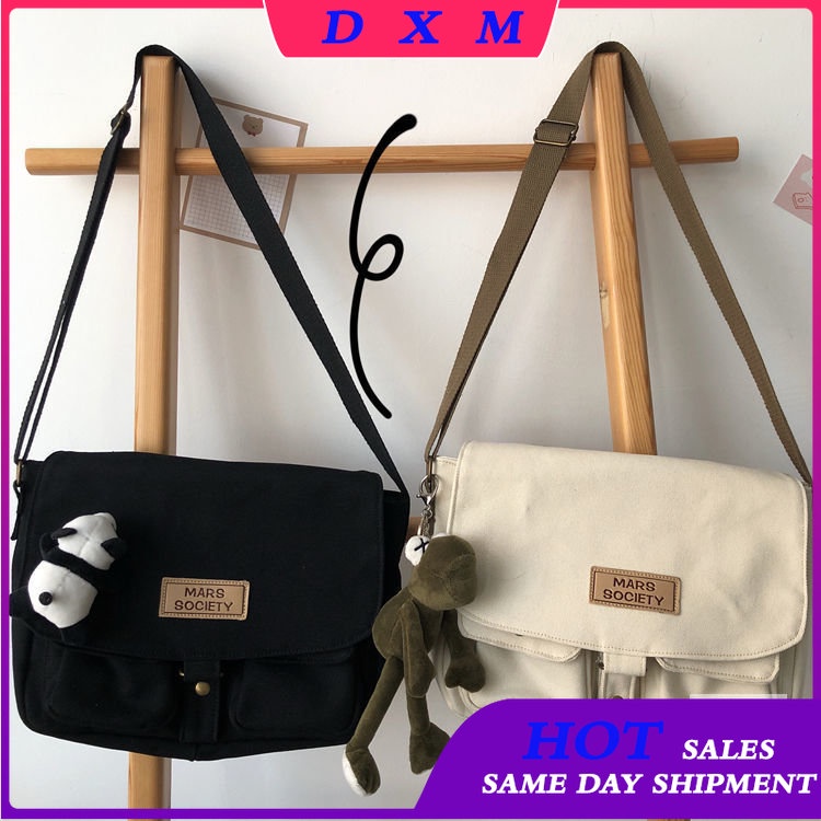 Japanese Harajuku style tooling messenger bag female Korean ins retro