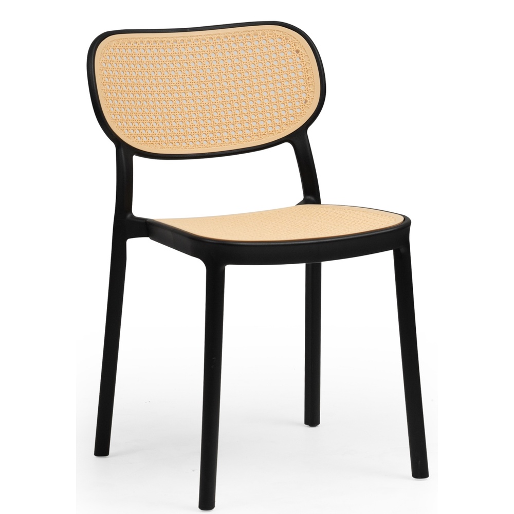 Set of 2 Nordic Rattan Chair, PP Chair, Plastic Cafe Restaurant