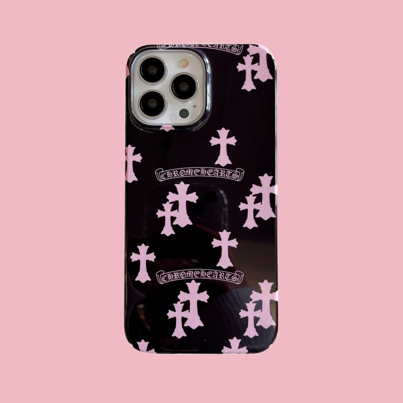 Hard Case Chrome Hearts Black Pink Film Super Thin Hard Case for iPhone 14 13 12 Pro max 13Pro 12Pro 12 iPhone 11 14 Pro max Case