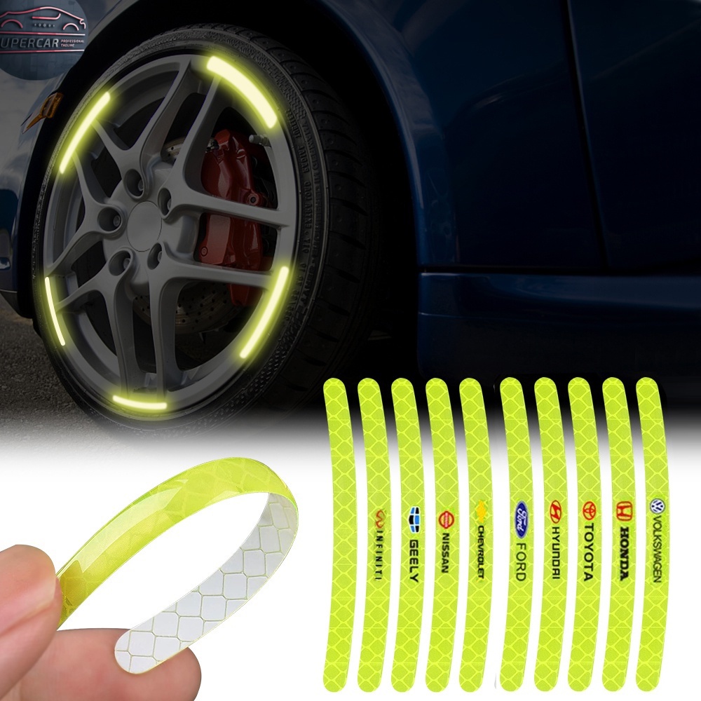 SC 20pcs wheel hub anti scratch reflective stickers auto body tape