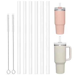 6 Pack Reusable Replacement Straws for 40 oz Adventure Tumbler, Plastic  Straws with Cleaning Brush, Compatible with YETI 30oz Cup Water Jug