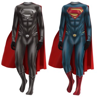 DC Film JLA Superman Man of Steel Clark Kent Jumpsuit Cosplay Costume for  Halloween Carnival Party Simple Version