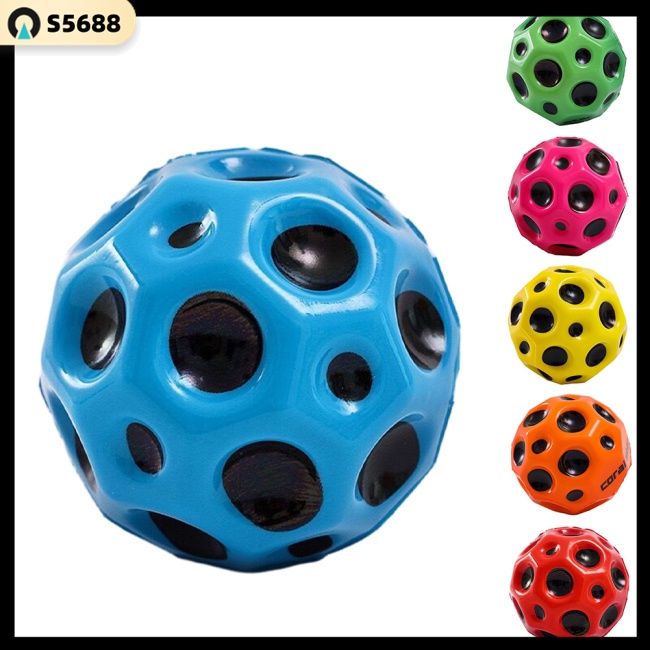 VGI Kids Bouncy Ball Useful Hole Ball Soft Bouncy Ball Antifall Moon