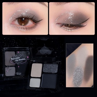 4 Colors Punk Smokey Acrylic Matte Glitter Eyeshadow Palette Shimmer And  Shine Eye Shadow Makeup Palette Nude Black Eye Makeup