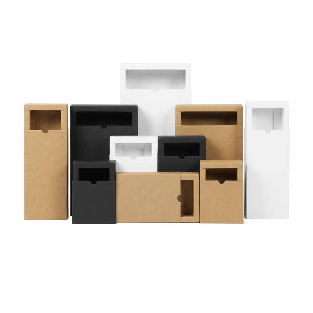 White Black Kraft paper gift box Product packaging box Drawer box ...