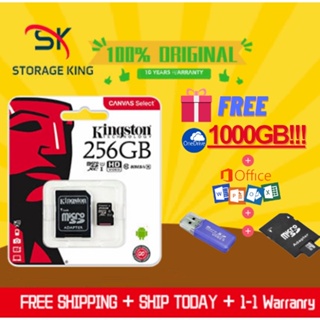 Cartão Micro SD 256GB Kingston Canvas Select Plus, 100MB