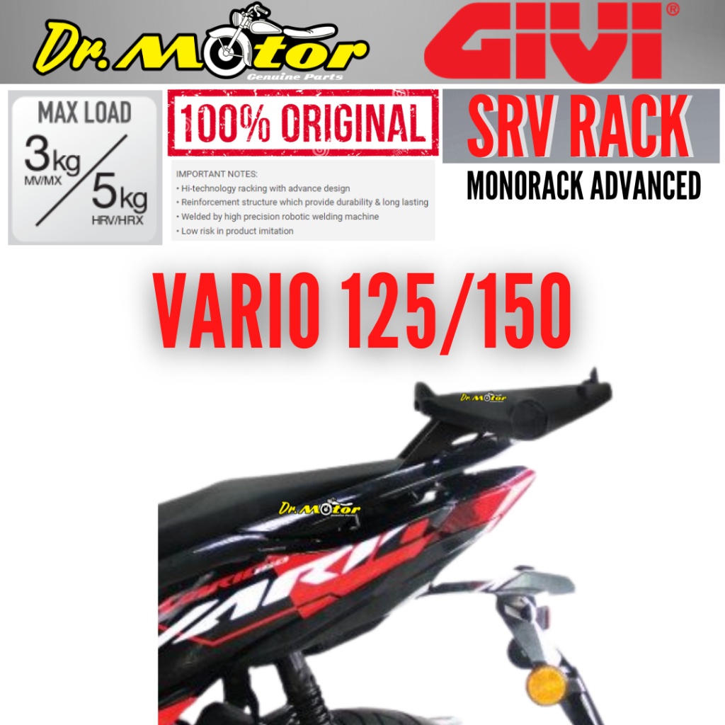 HONDA VARIO 125 VARIO150 150 VARIO125 GIVI SRV SPECIAL MONORACK MONO ...