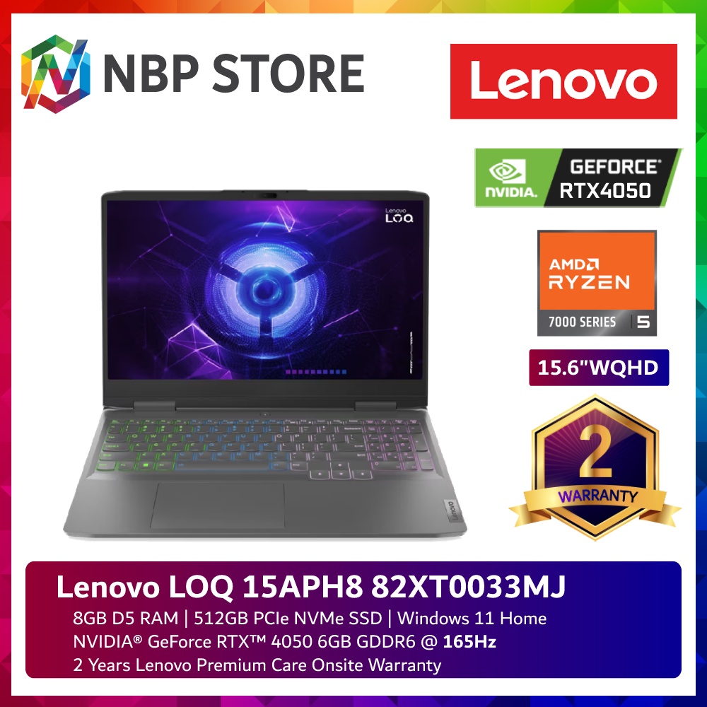 Lenovo LOQ 15APH8 82XT0033MJ 15 6 WQHD 165Hz Gaming Laptop Grey