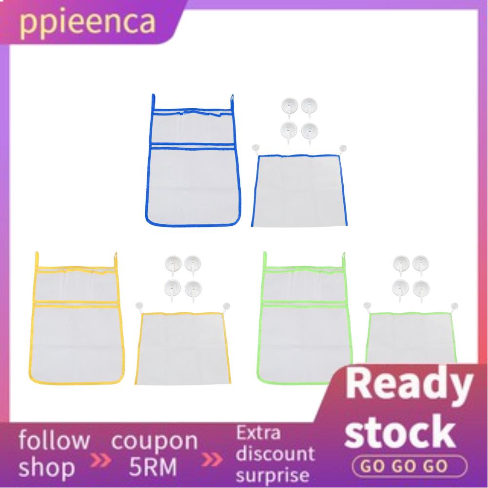 Ppieenca Mesh Bath Toy Bag Bathtub Toy Holder Storage Safe Hanging for