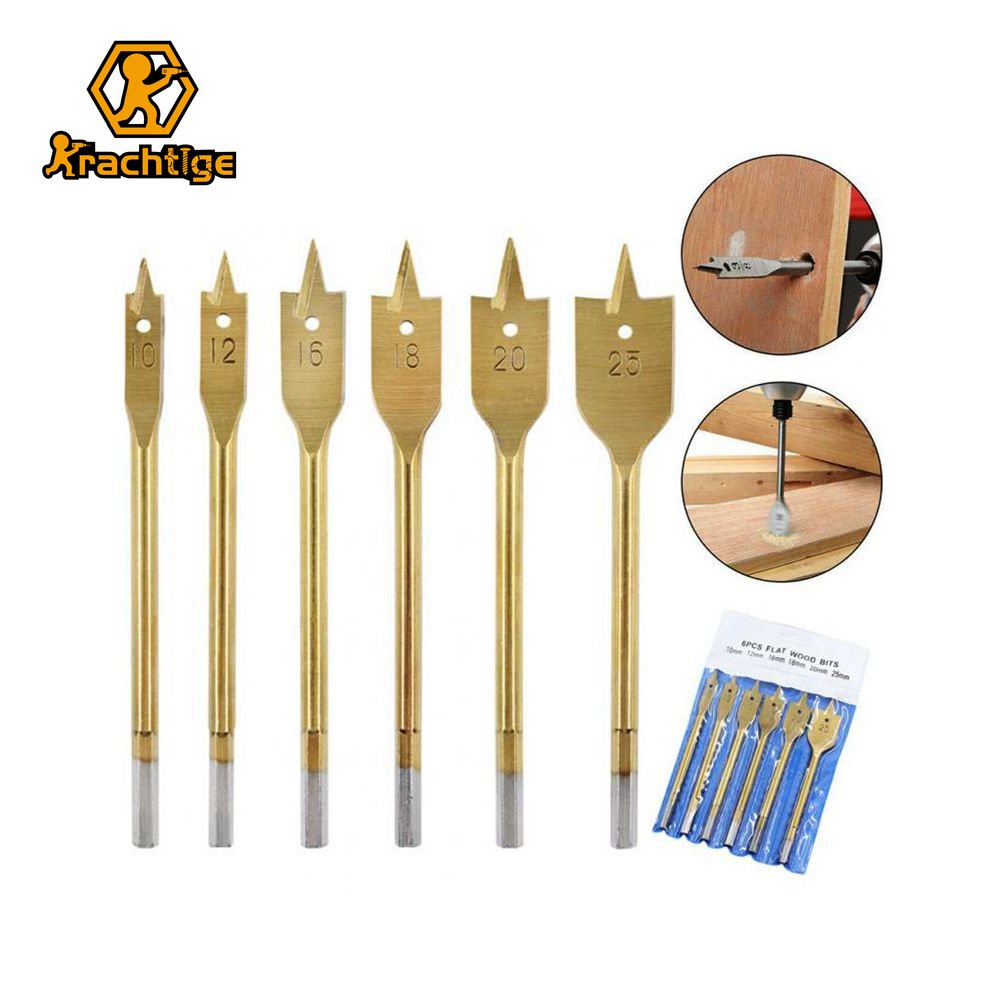 6Pcs Hole Saw Drill Bits Set Hole Opener Wood Drilling Spade Dill Bits ...