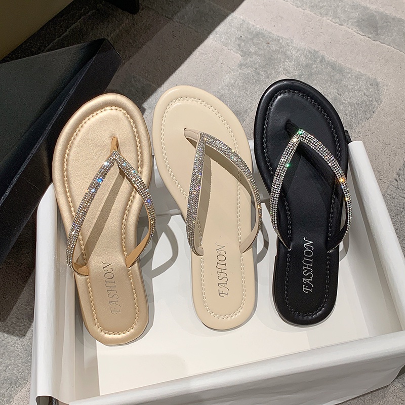 Women FlipFlops Fashion Outdoor Diamond Flat Fashion Elegant Beach