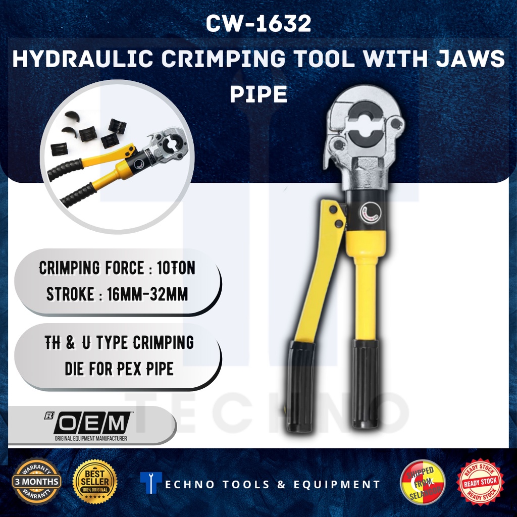 CW1632 Hydraulic Crimping Tool with Jaws Pipe Press Crimper for Pex