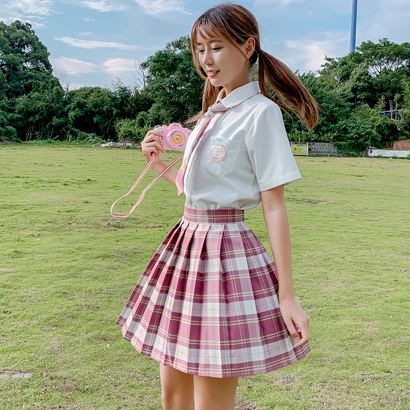 Jk Plaid Skirt Japanese Skirt Genuine Suit High Waist Original Preppy