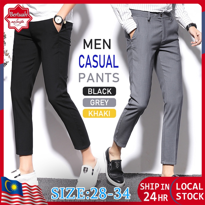 Seluar Panjang Lelaki Business Trousers Slim Fit Korean Ankle Pants ...