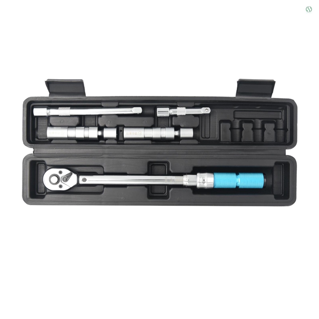 5 PCS 3/8 Inch Drive Click Torque Wrench Kit with Storage Case 5 to 60N.m Adjustable Torque