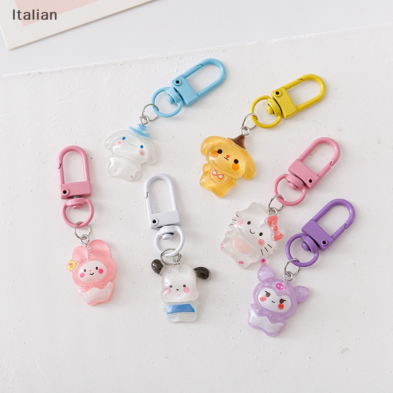 Italian Sanrio Cartoon Anime Hello Kitty Keychain Cinnamon Dog Kuromi ...