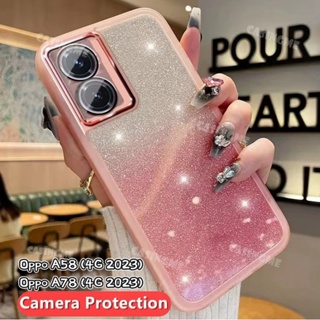 Slide Lens Camera Protective Funda for OPPO A78 5G Case for OPPO A58 A78 4G  A58 A98 F23 A1 5G Case Magnetic Ring Stand Cover