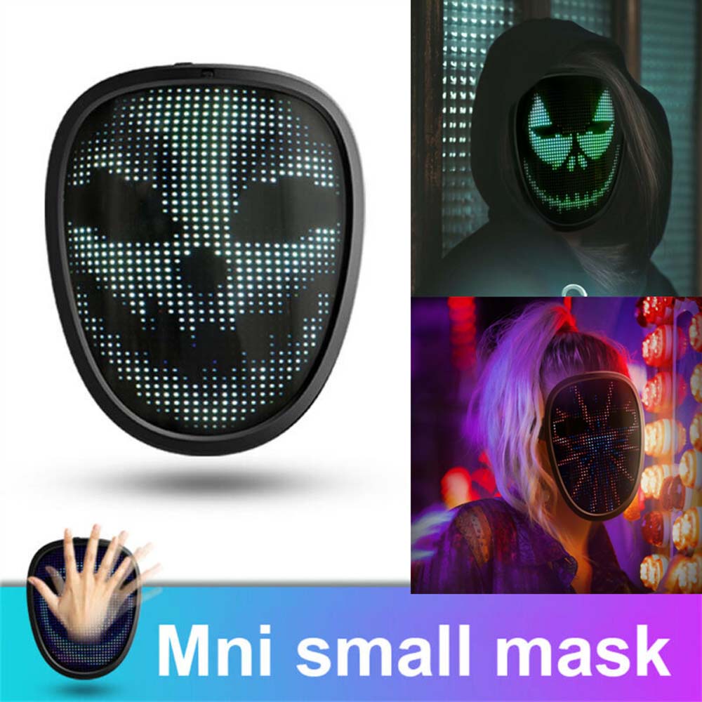LED FULL FACE Mask Programmable Mask-App Control Changing Magic Mask ...