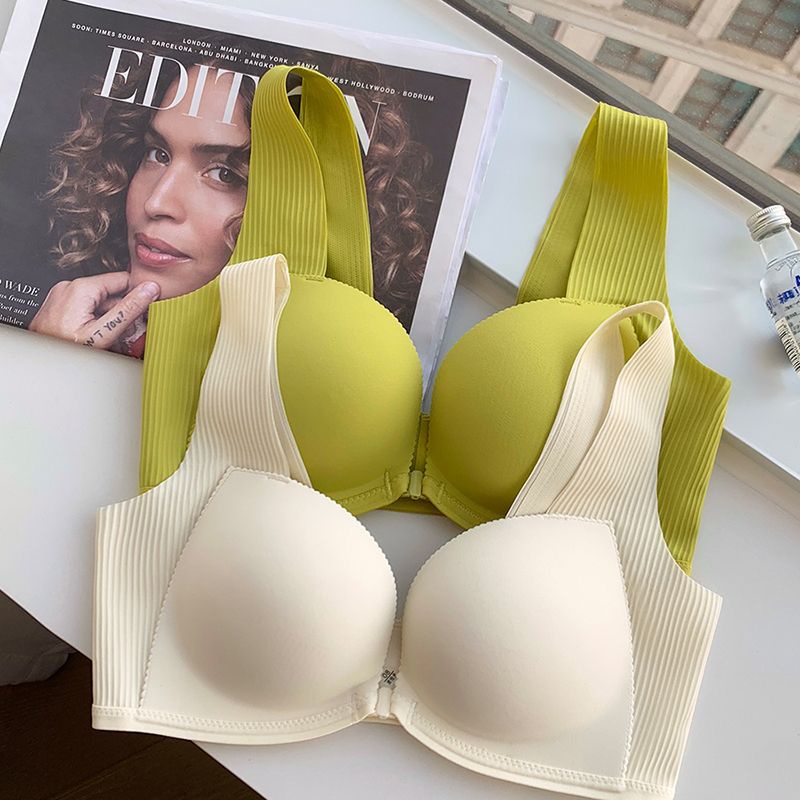 front-button-bra-push-up-underwear-women-small-breasts-no-steel-rings