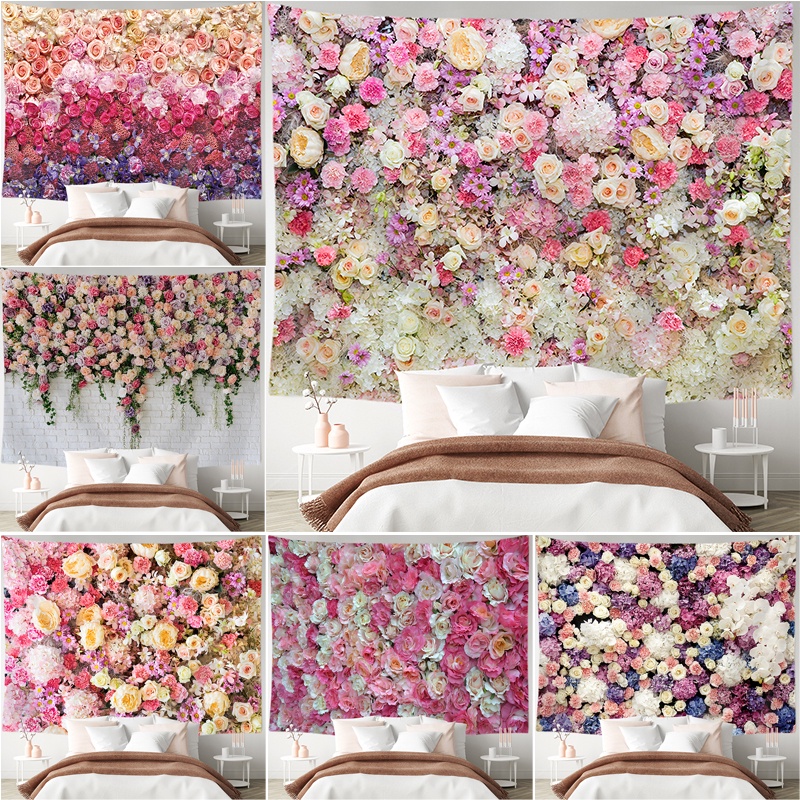 Flower Wall Tapestry with Clips Wedding Anniversary Decoration Gift ...
