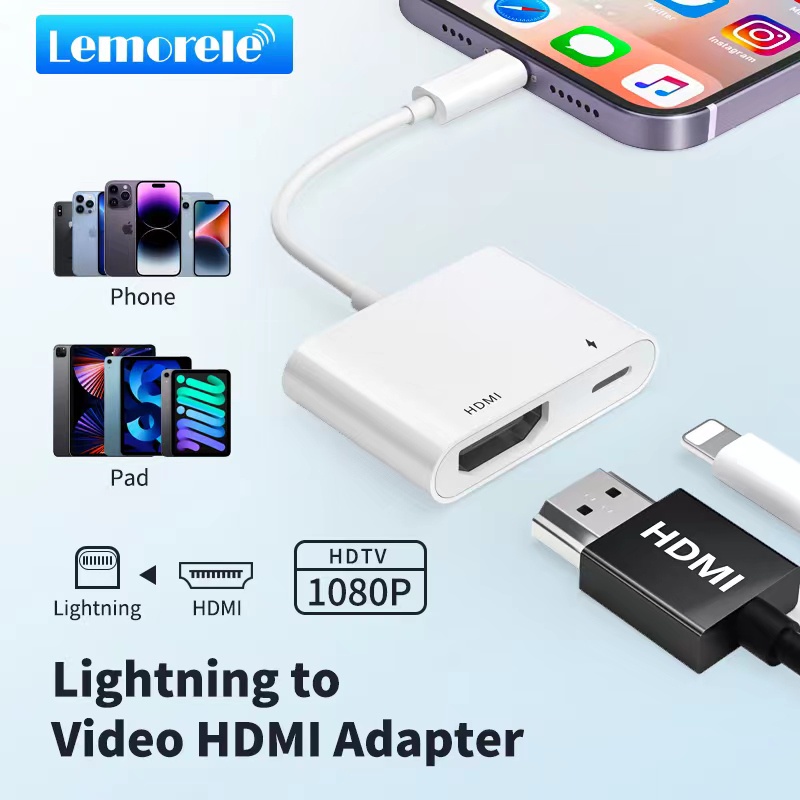 Lightning to HDMI adapter for iPhone to TV iPhone to HDMI adapter 1080P