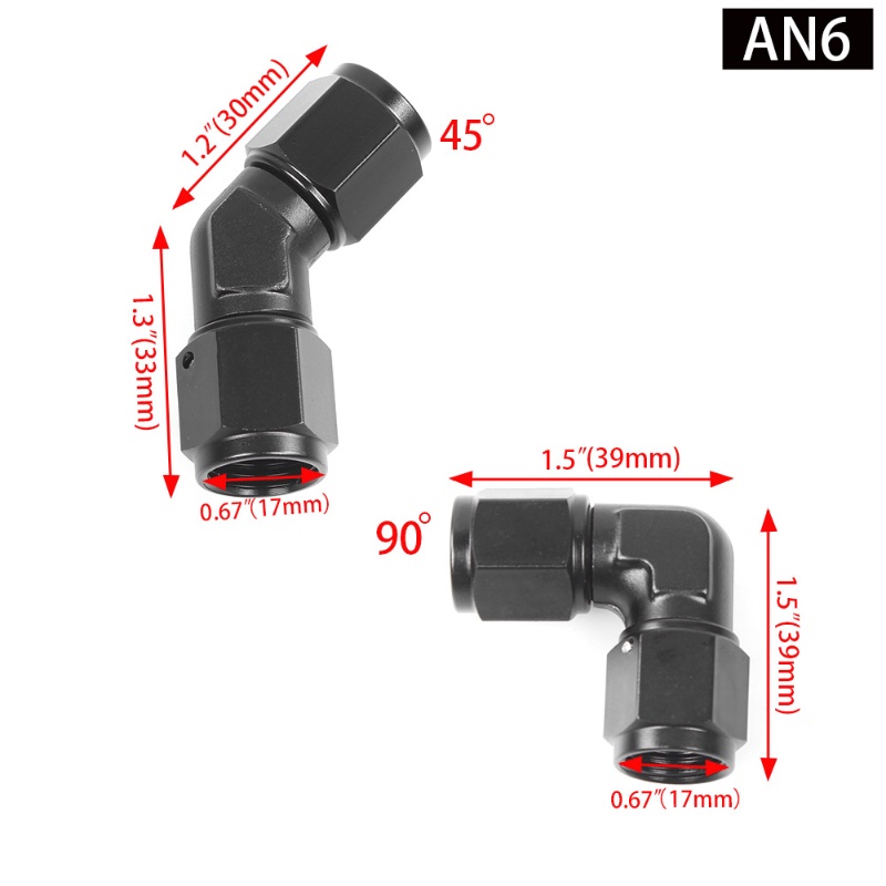 10AN Female to Female 90 Degree Swivel Coupler Union Fitting Adapter