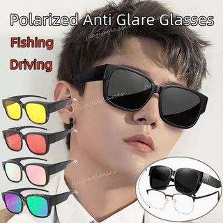 Polarized Fishing Sunglasses Myopia Glasses Cover TAC red Polaroid  Sunglasse Men Women UV400 Outdoor Travel Driving Anti-Glare Cover Over Sun  Glasses