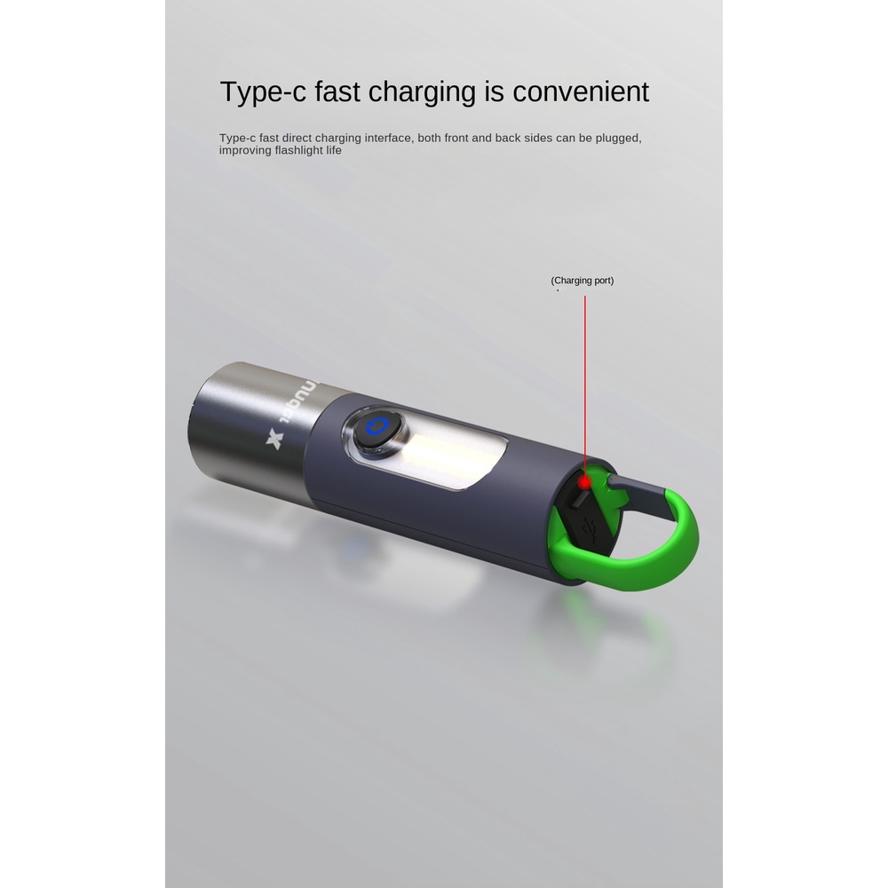 Small Powerful Rechargable Flashlight USB Torch Light Battery Charging ...