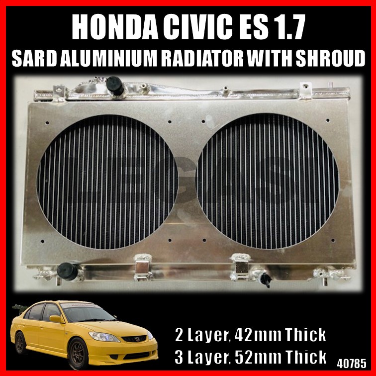 Honda Civic ES 1.7 SARD Aluminium Radiator with Shroud | Shopee Malaysia
