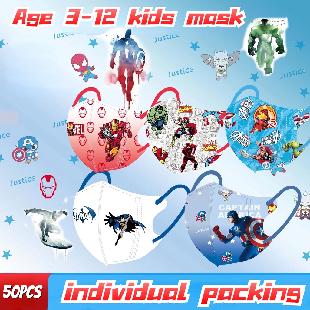 Independent Packaging 50pcs Children's 3D Threedimensional Mask Iron