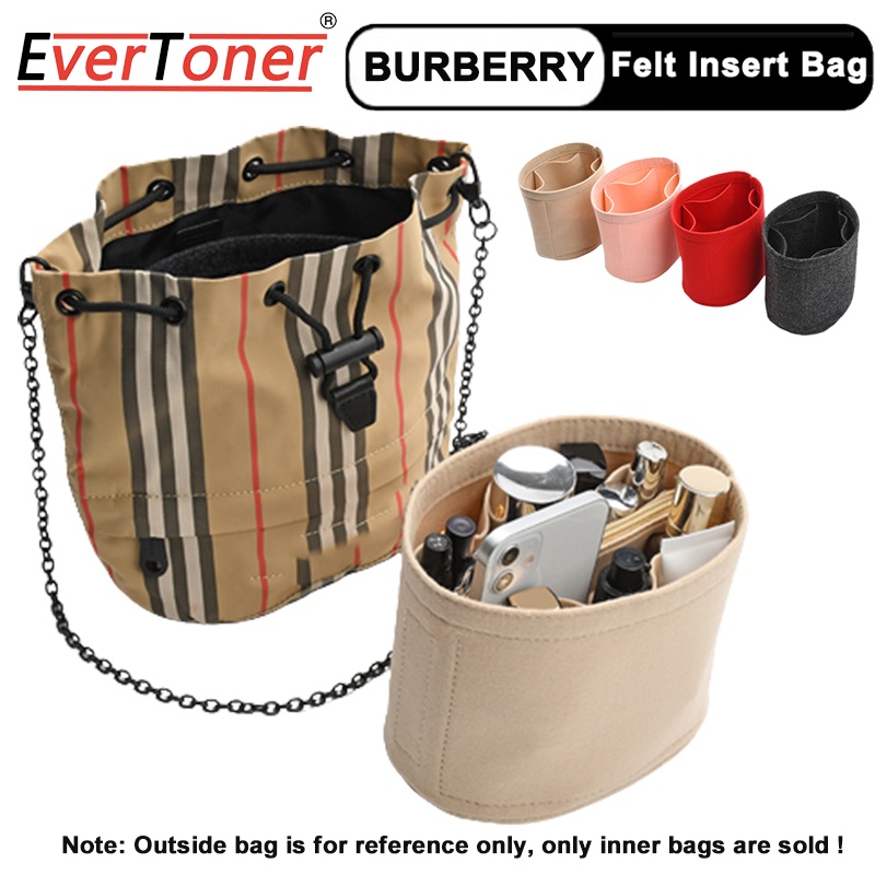EverToner Felt Cloth Insert Bag For Burberry Bucket Bag Travel Makeup