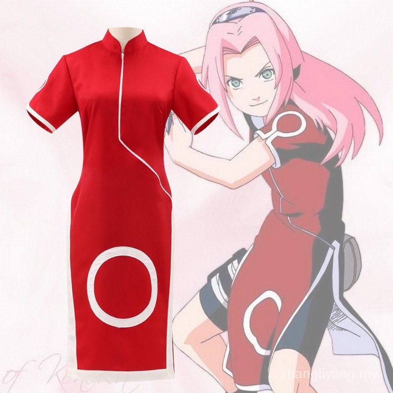 Naruto Haruno Sakura Cos Clothes Cheongsam Strap Suit Cosplay Ds9a Shopee Malaysia 8737