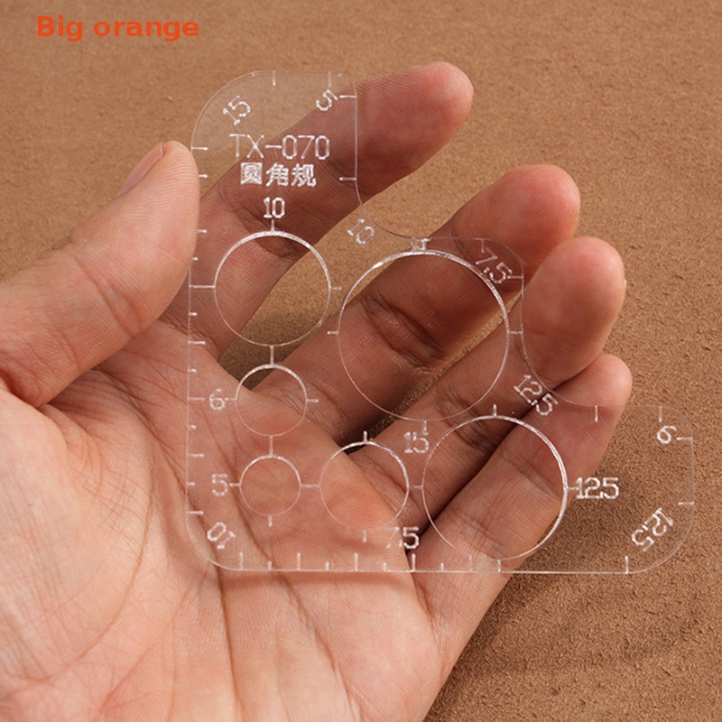 [Big orange] 9x9cm Acrylic R Gauge Ruler DIY Leather Drawing Design ...