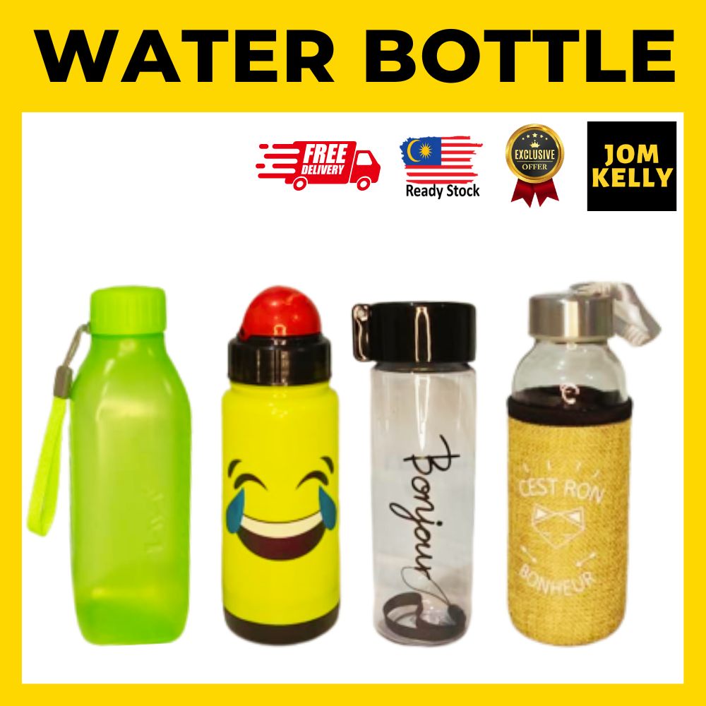 JOM KELLY Water Bottle Colourful Cute Water Bottle 300ML/500ML/550ML ...