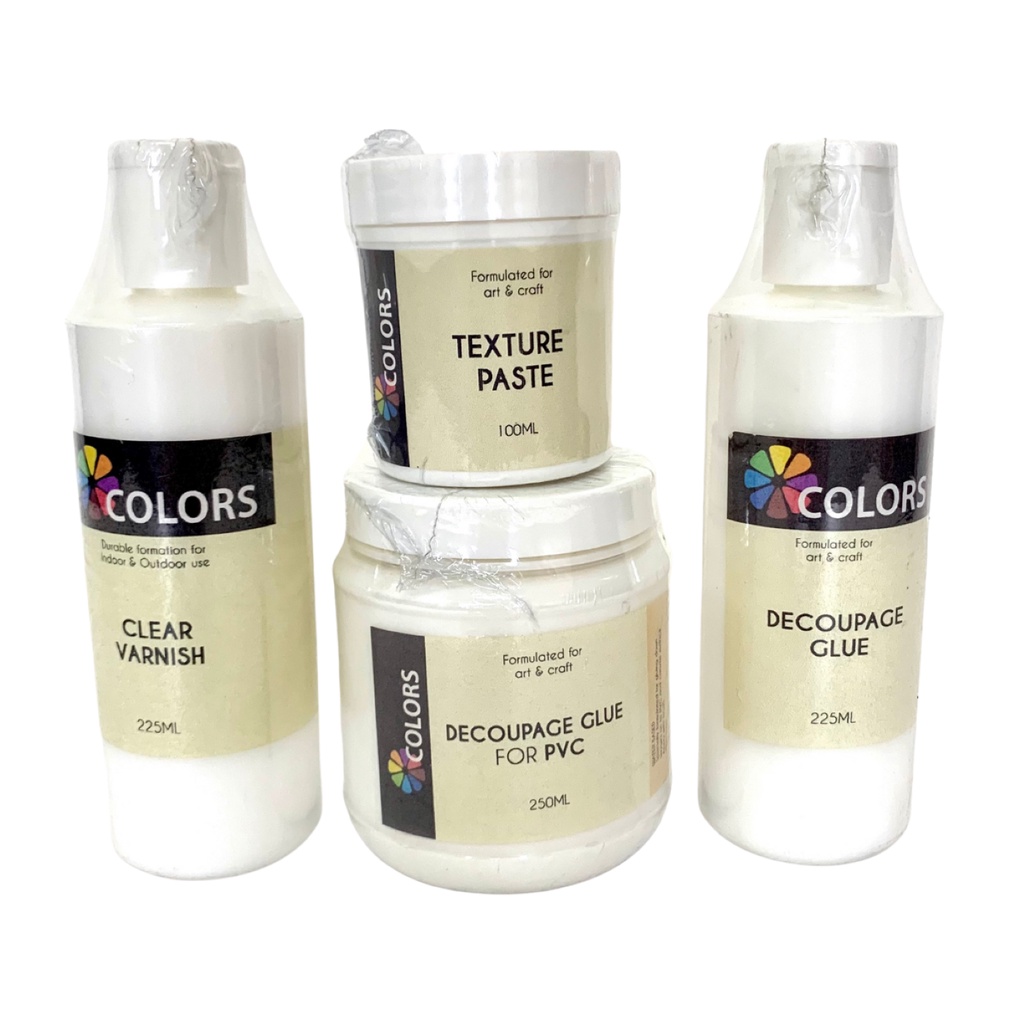 Decoupage Glue, Varnish, PVC Glue, Wood Art Craft Texture Paste