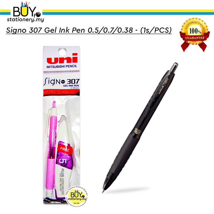 UniBall Signo 307 Gel Ink Pen 0.5mm/0.7mm/0.38mm +Plus Correction Tape ...