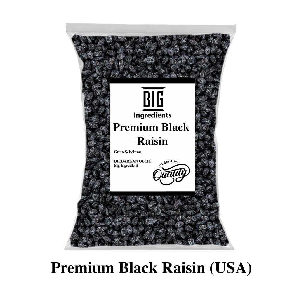 kismis hitam Black Raisin Kismis Hitam 100g 250g 500g 1kg 1000gram ...