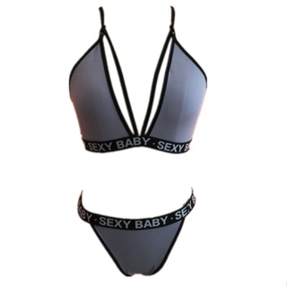 New Women's Bra Set Sexy Sports Underwear Girl Sexi Bandage Corset Letter  Push Up Bra Lingerie Babydolls Bikini Set