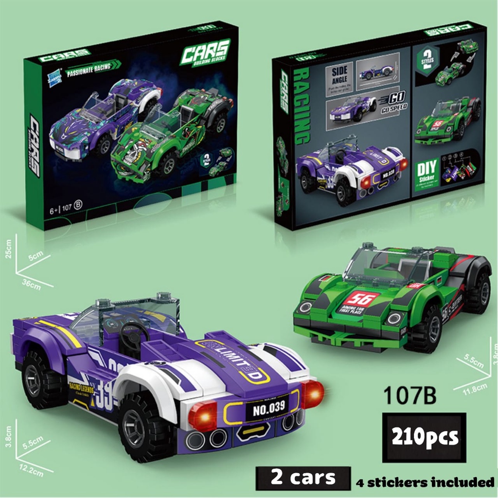 Racing Sports Car Building Blocks Bricks Vehicle Toys Building Toys for