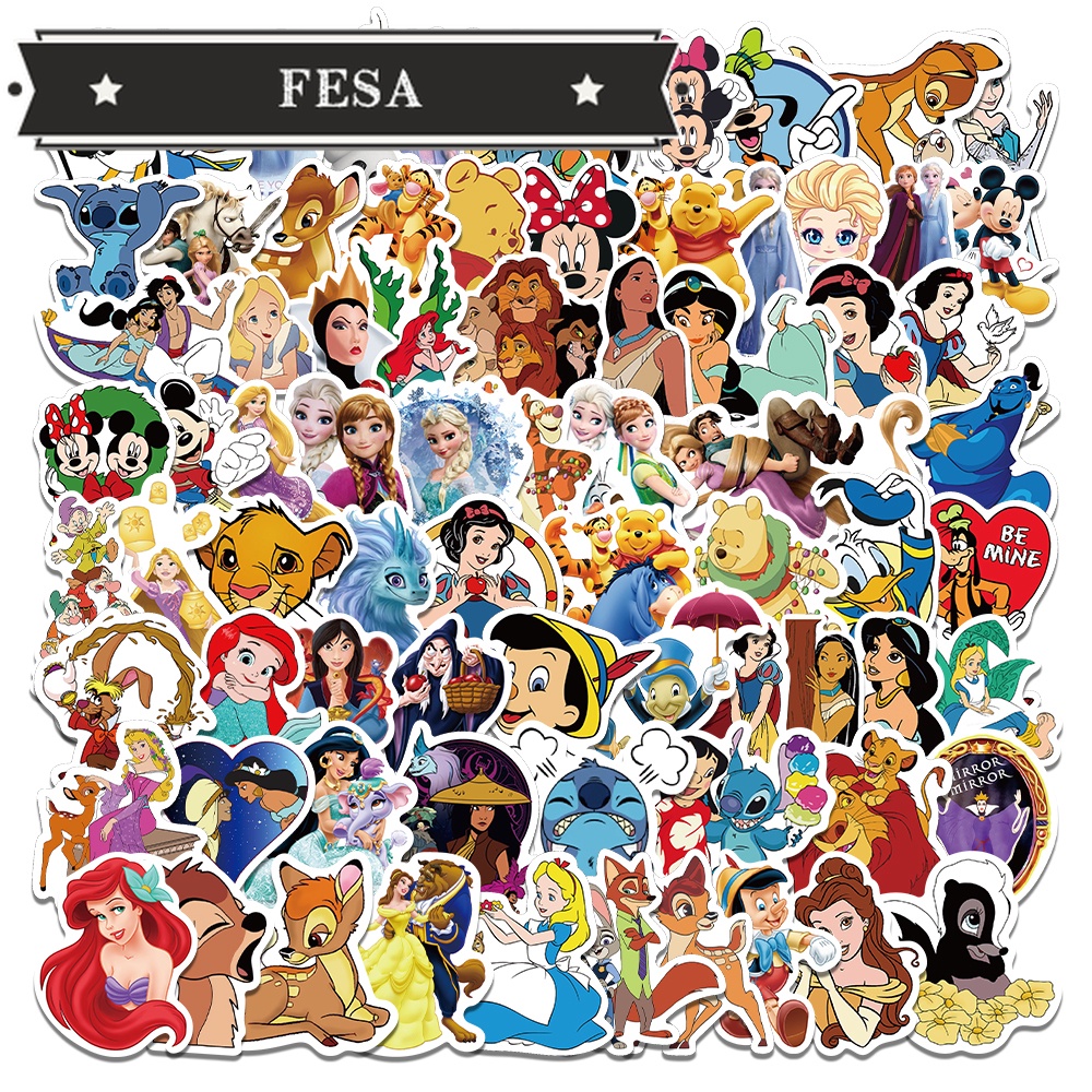 50/100pcs Disney Mixed Cartoon Stickers Movie Decals DIY Laptop Phone ...