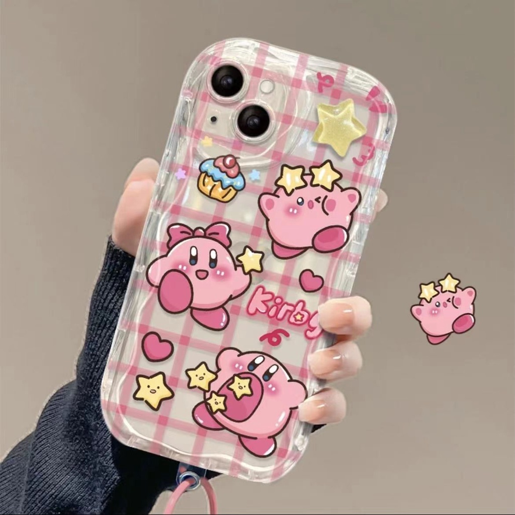 Cartoon Cute Stars Kirby Phone Case Compatible for iPhone 15 14 Pro 11