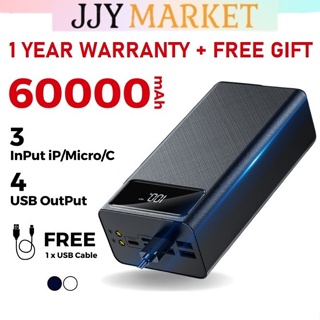 Power Bank 50000mah Huge Capacity Portable Charger, External Battery with  Built-In 4 Cable and 5 Outputs, USB-C Fast Charging Powerbank Battery with  LED Display And Flashlight for Phone and Other price in