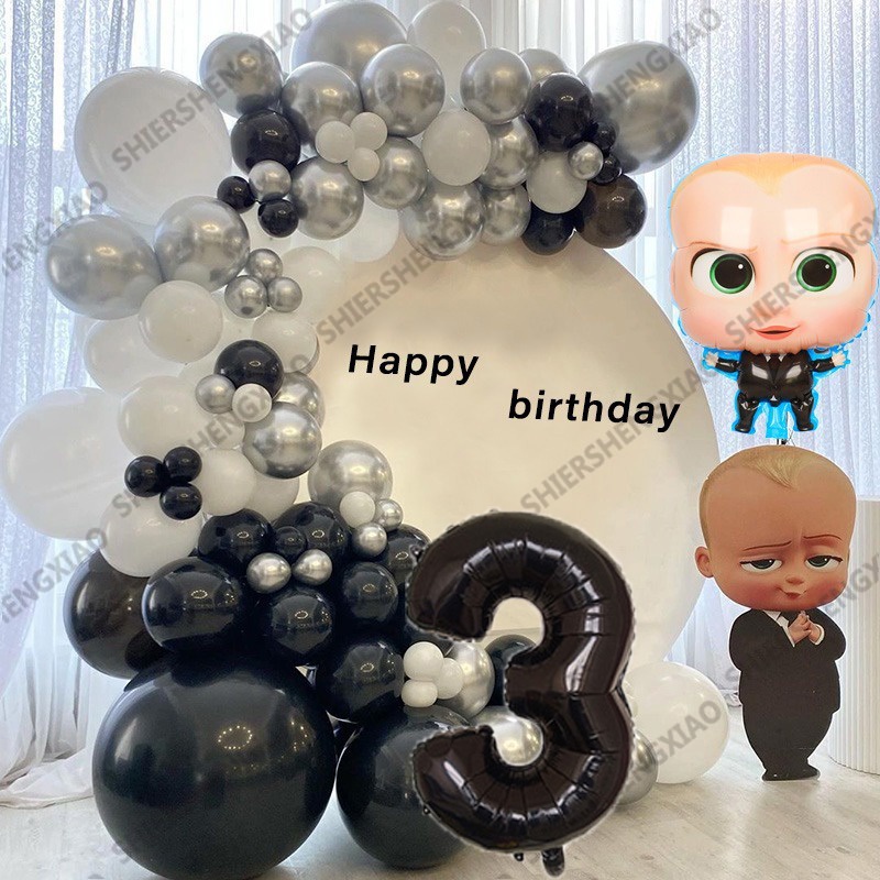 81pcs Baby Boss Theme Birthday Party Balloon Set Creative Garland Arch ...