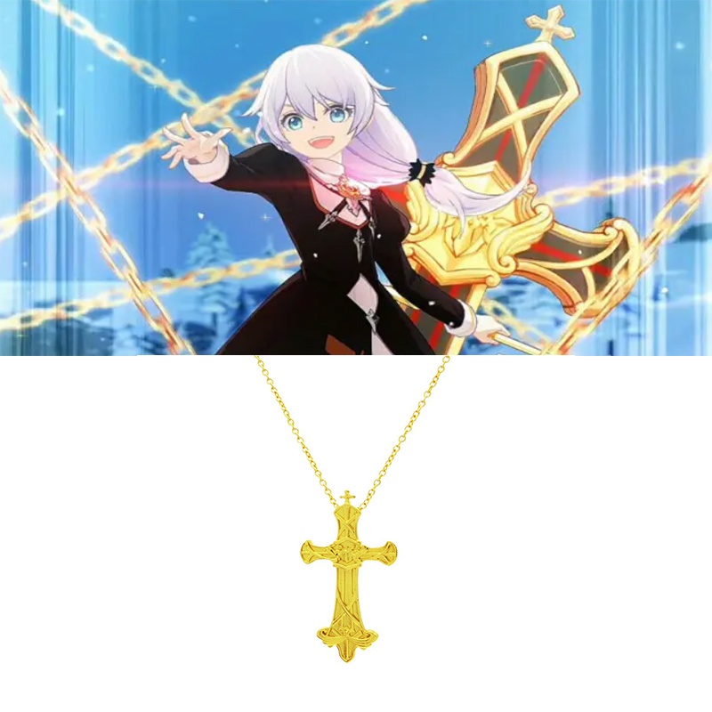 Anime Honkai Impact 3 Oath of Judah Titanium Steel Cross Necklace ...