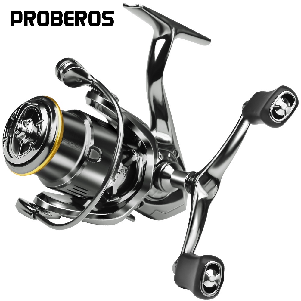 PROBEROS Reel Spinning Double Handle 5.2:1 High Speed Ultralight Fishing  Reel 1500 Rubber Grip 7KG Max Drag Shallow Spool 2500 3500 Series Mesin