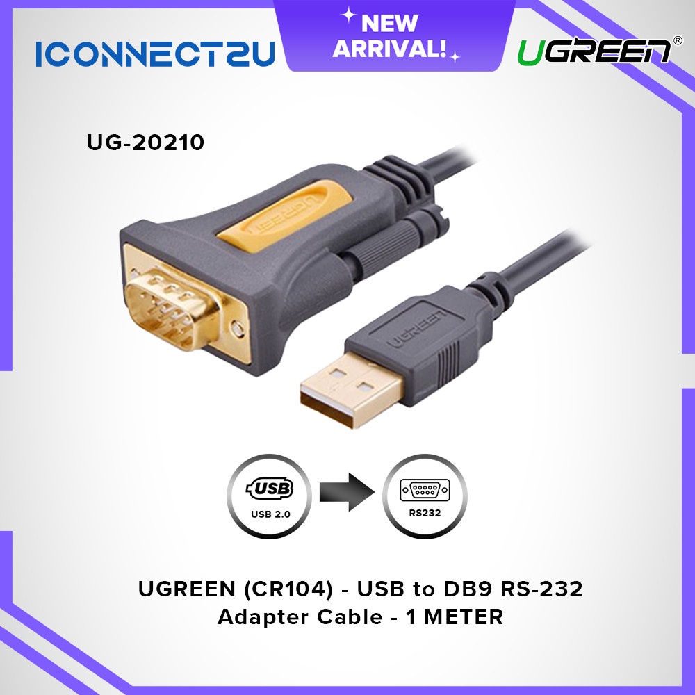 Ugreen (CR104) 20210 USB to DB9 RS-232 Adapter Cable (1M) | Shopee Malaysia