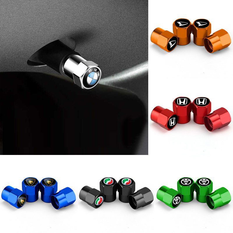 4 pieces Alloy Wheel Caps Car Tire Valve Caps Knurled Tire Valve Caps